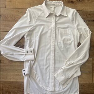 Lululemon White Button-Up Shirt.